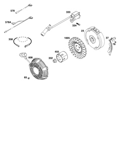 Flywheel, Ignition, And Starter Group Diagram and Parts List for 130G32-0005-H5 100000 - 19Z999 Briggs and Stratton Engine